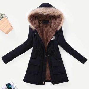 Shein Lined Army Style Coat with Faux Fur Hood